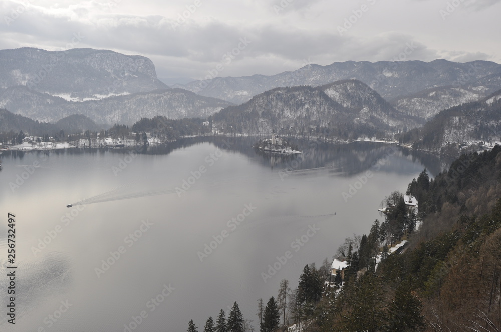 Lake Bled in Winter , Slovenia