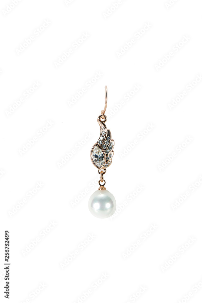 Expensive pearl earrings on white Expensive pearl earrings on white