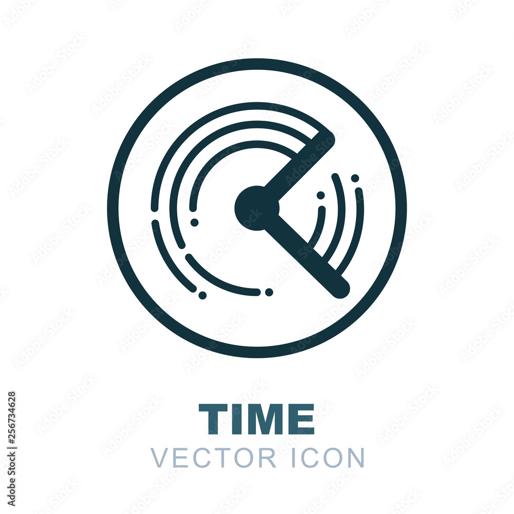 Time. Time flow flat icon. Clock vector illustration. Express service logo. Time. Time flow flat icon. Clock vector illustration. Express service logo.