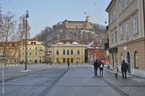 Wallpaper Mural Castle in Ljubljana in Winter, Slovenia Torontodigital.ca