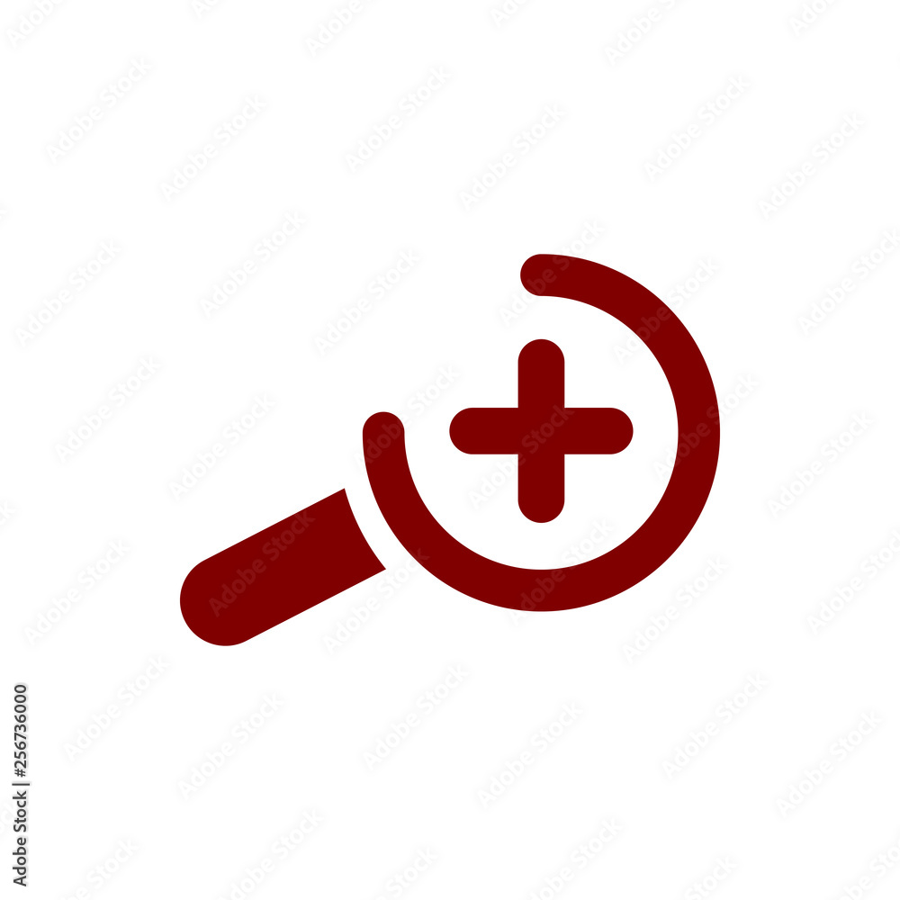 Fototapeta premium Appearance, aspect, design, eye, look, view, creative vision maroon color icon