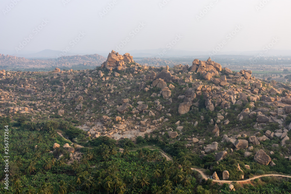 Rochers d'Hampi, Karnataka, Inde