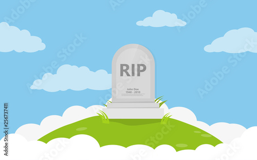 Grave flat icon background vector