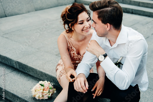 Dating concept. Young happy couple of lovers having fun.