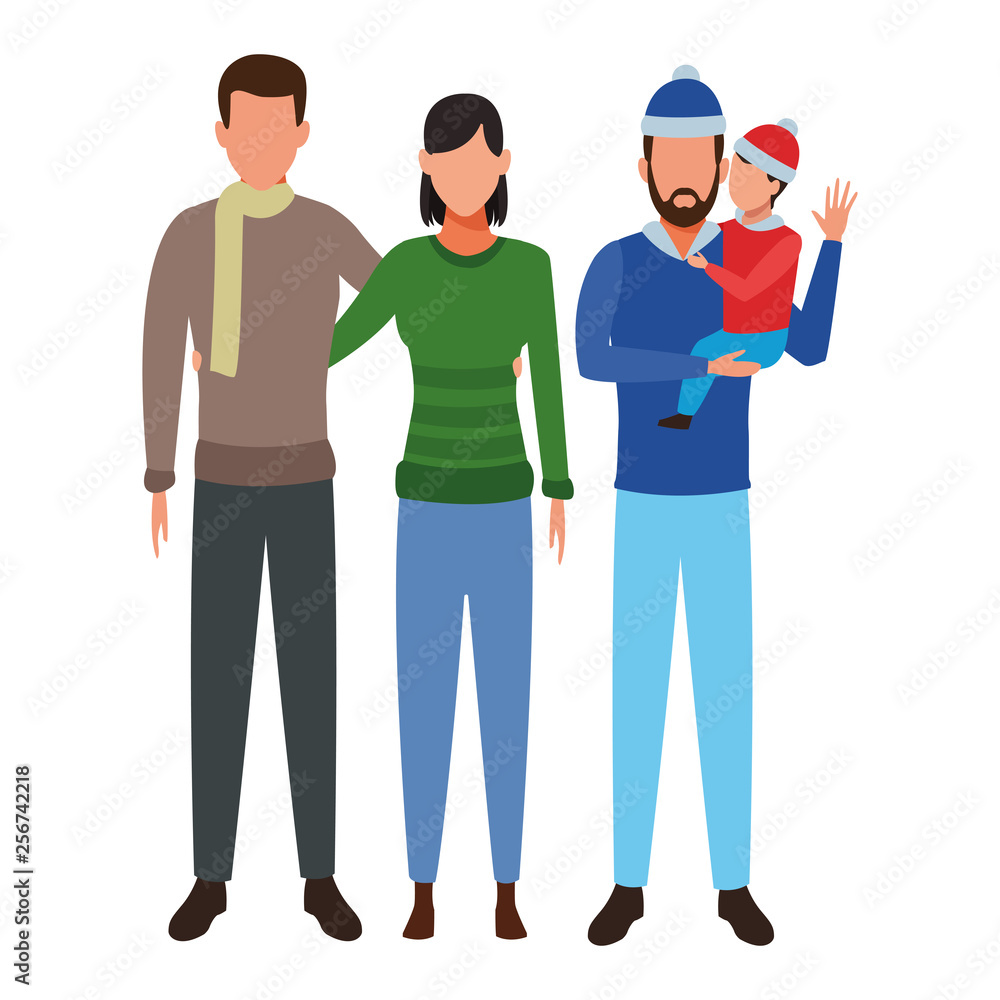 Obraz premium family avatar cartoon character