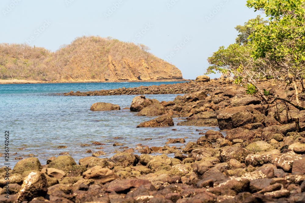 Rocky shore in Guanacaste province in Costa Rica