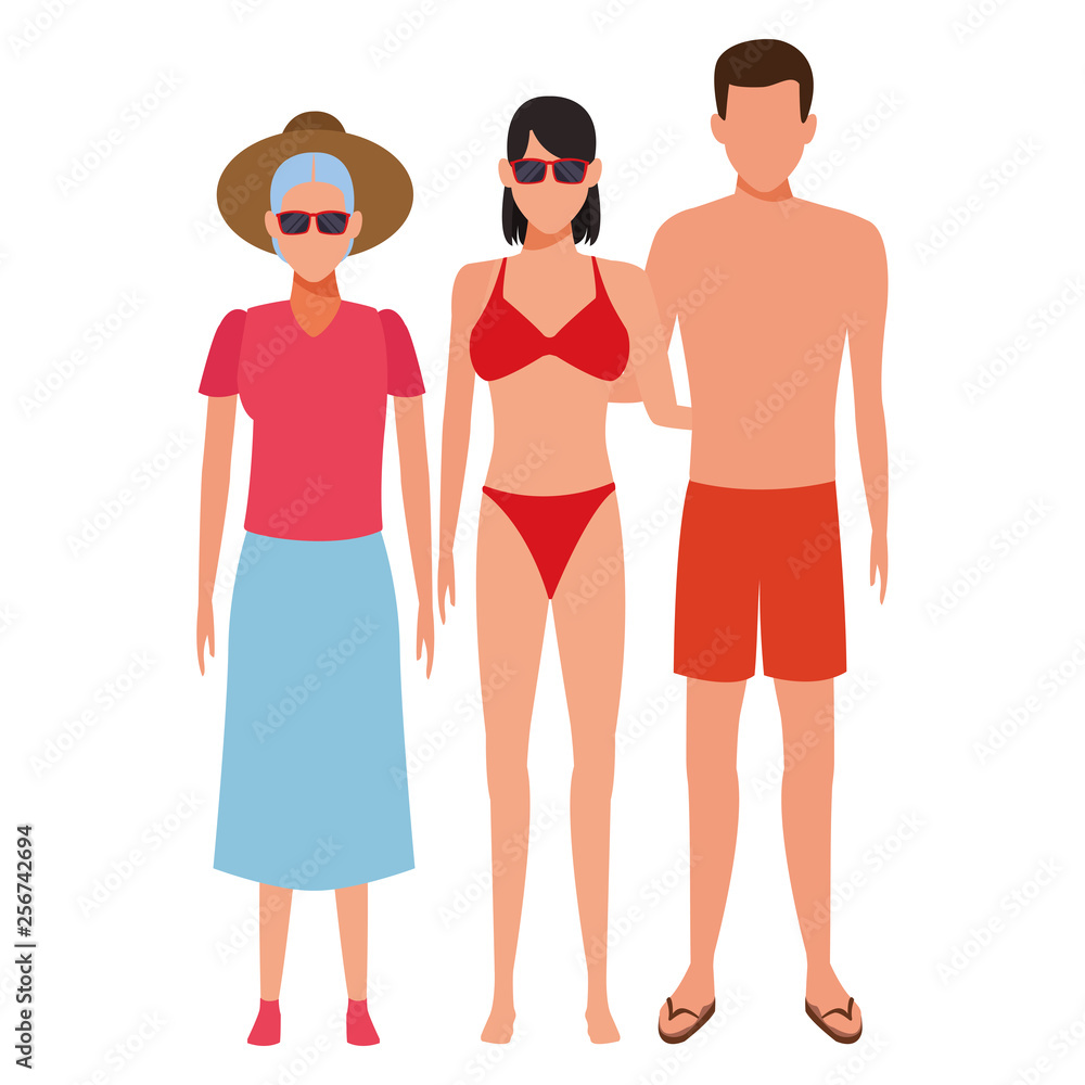 young couple and old woman avatar young couple and old woman avatar
