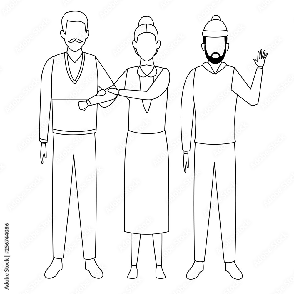 old couple and man avatars black and white old couple and man avatars black and white