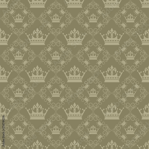 Royal background pattern in vintage style. Damask wallpaper. Seamless pattern for your design. Vector image