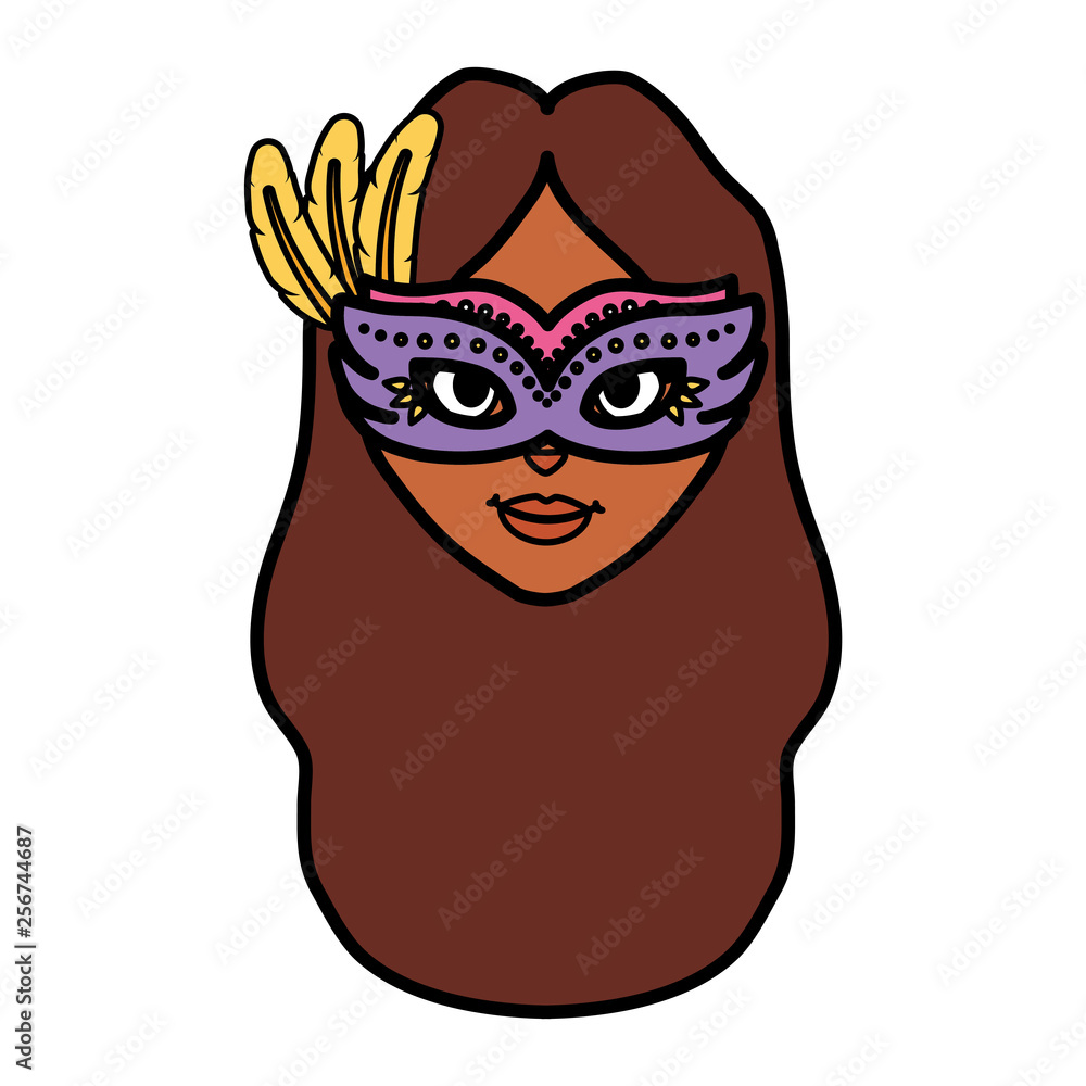 beautiful brazilian garota head character