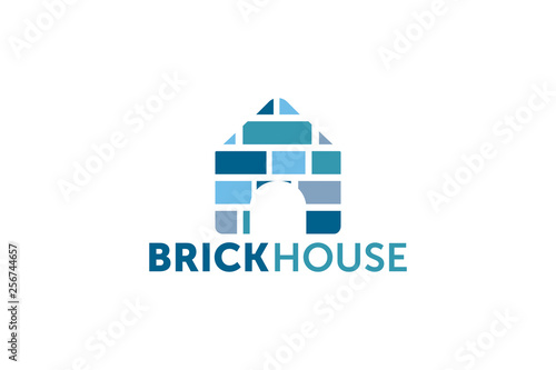brick house logo design template element