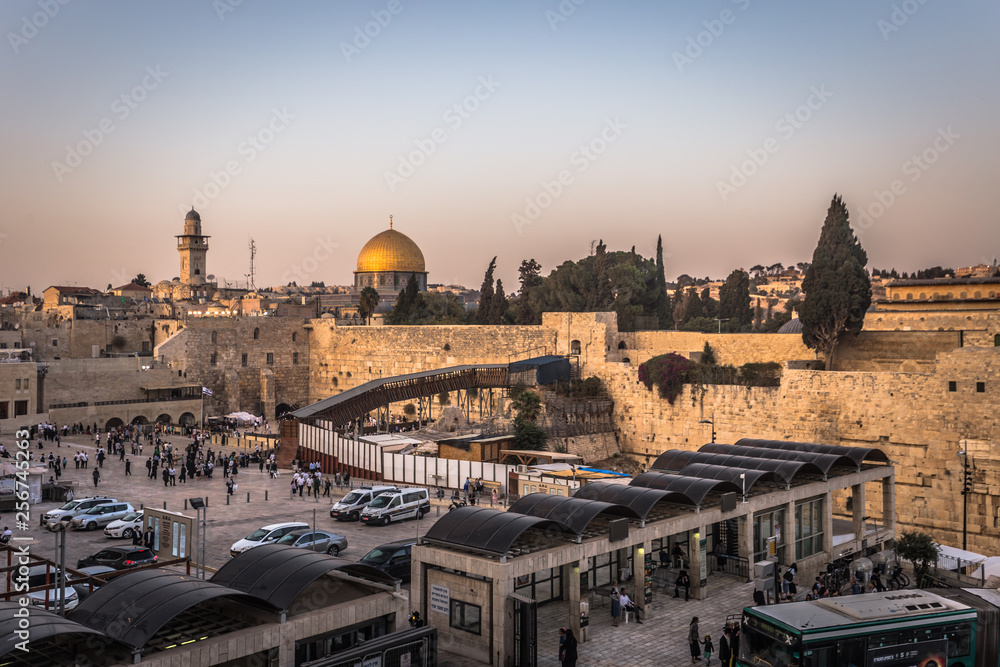 Jerusalem - October 03, 2018: The Western Wall of the Jewish temple in the Old City of Jerusalem, Israel