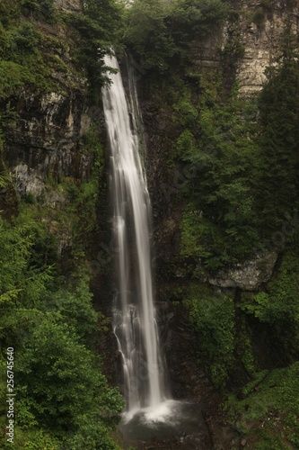 big waterfall among the mountains. savsat artvin turkey 