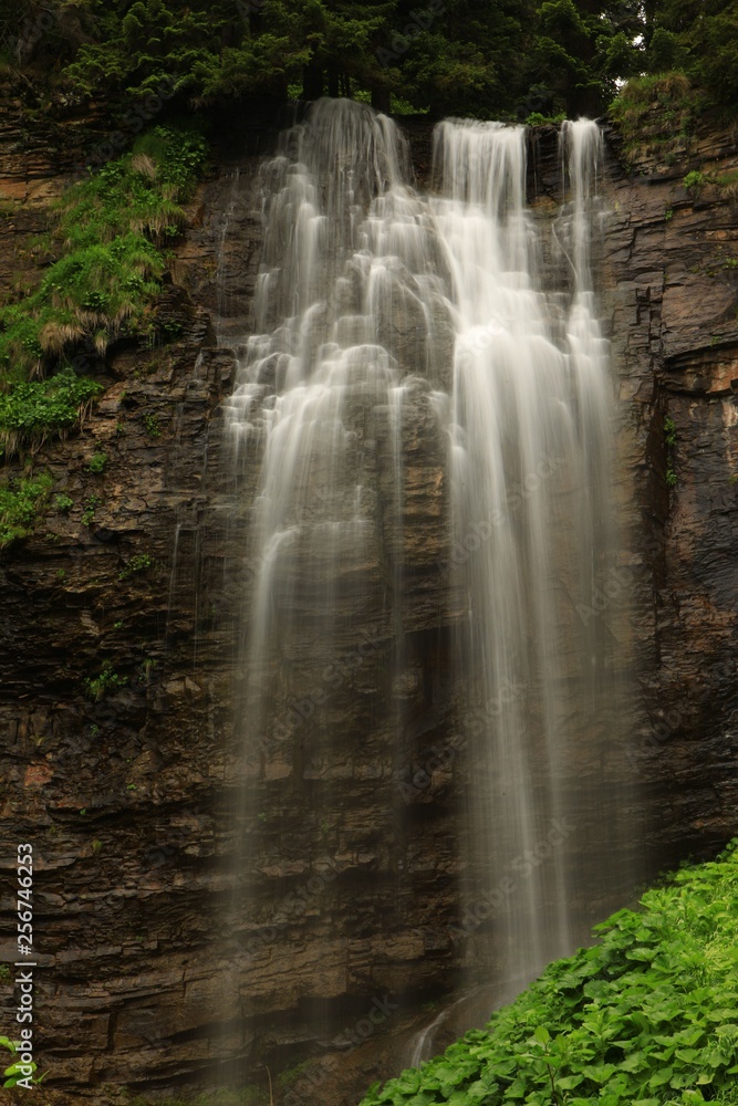 big waterfall among the mountains. savsat/artvin/turkey 