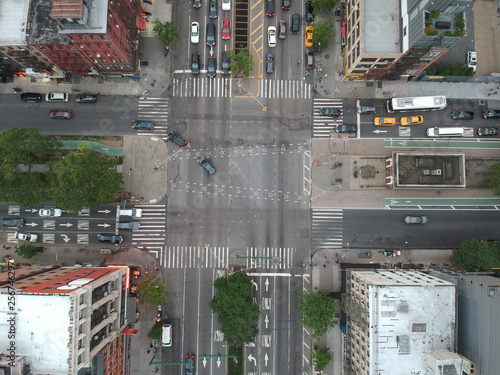 Top Down Drone Traffic Shot