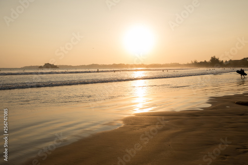 Beautiful sunset on seaside beach