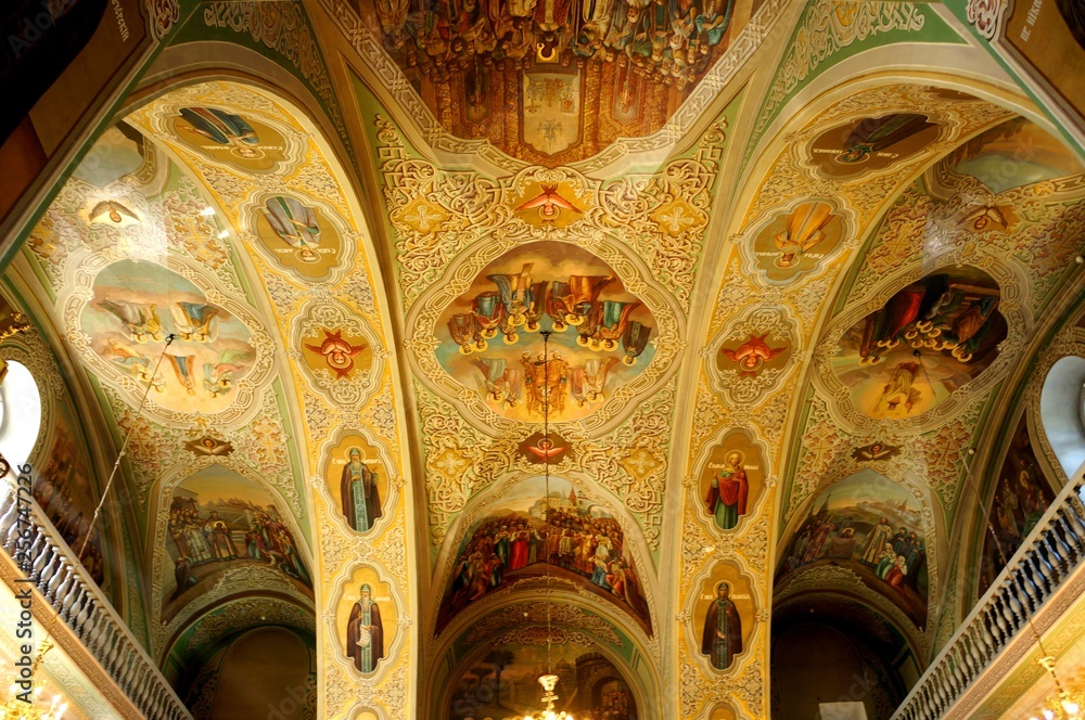 ceiling murals in an orthodox temple