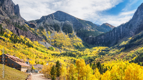 Autumn at the end of the box canyon Telluride Colorado - Rocky Mountains