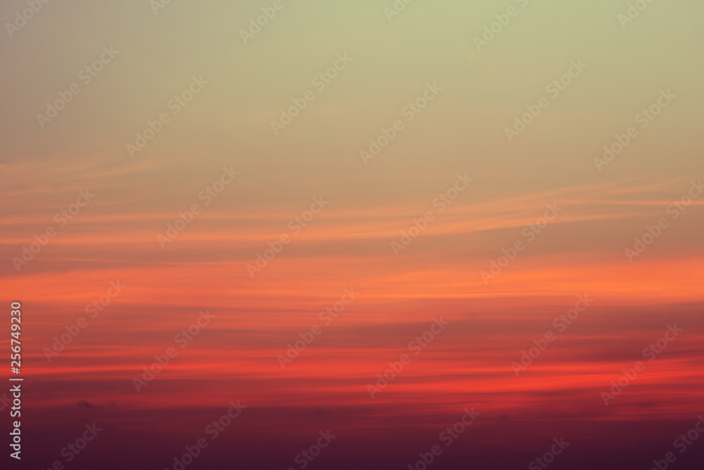 Beautiful sunset landscape with colorful clouds in the sky