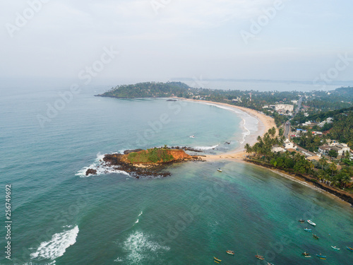 Aerial view of fishermen village in sri lanka