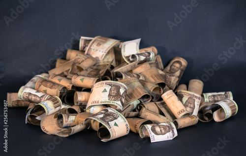 Fototapeta Naklejka Na Ścianę i Meble -  Nigerian Currency - A heap of nigeria naira notes