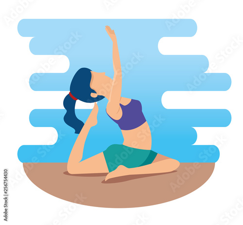 fitness woman doing yoga exercise