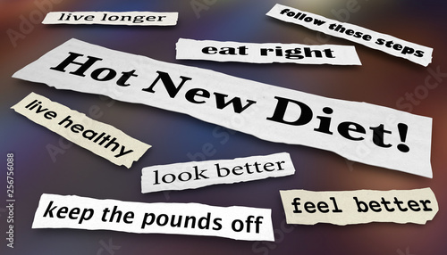 Hot New Diet Lose Weight Headlines 3d Illustration