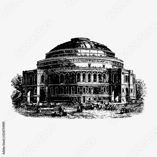 Royal Albert hall vintage drawing photo