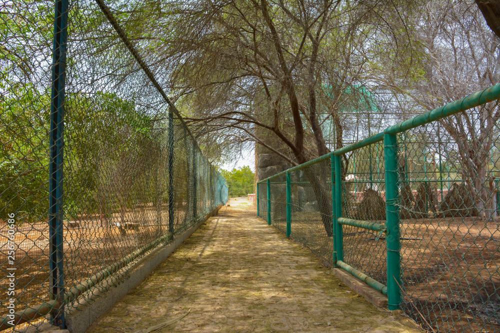Walk way with side grill Walk way with side grill