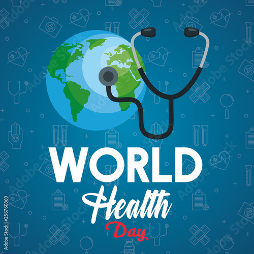 stethoscope examination earth planet to health day