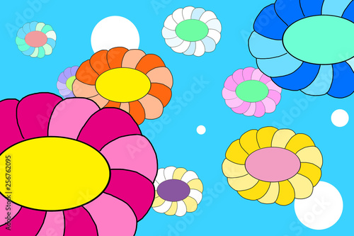 カラフルフラワー背景