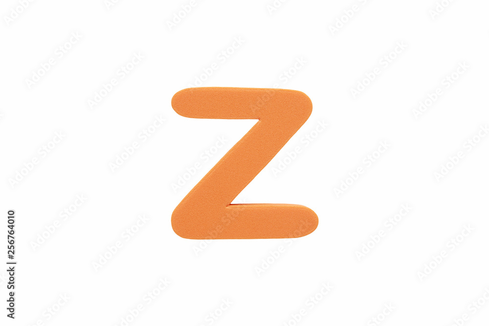 Alphabet letter Z symbol of sponge rubber isolated over white background. Alphabet letter Z symbol of sponge rubber isolated over white background.