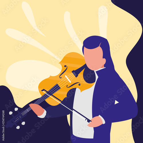 violinist playing fiddler character