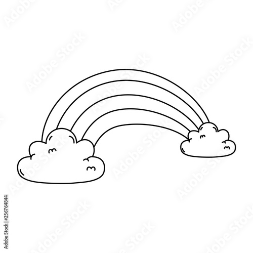 cute rainbow with clouds