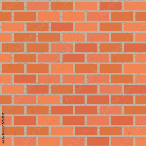 Seamless pattern of red brick wall with texture.