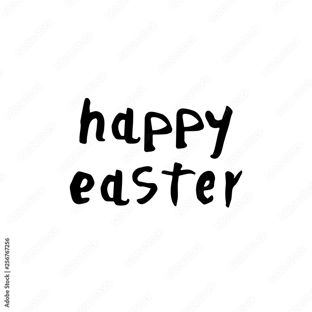 Vector illustration of Happy Easter text. Flat design spring banner of modern calligraphy style. Vector Easter poster background template Vector illustration of Happy Easter text. Flat design spring banner of modern calligraphy style. Vector Easter poster background template