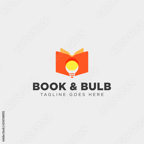 Light bulb learning line logo template vector illustration icon element isolated