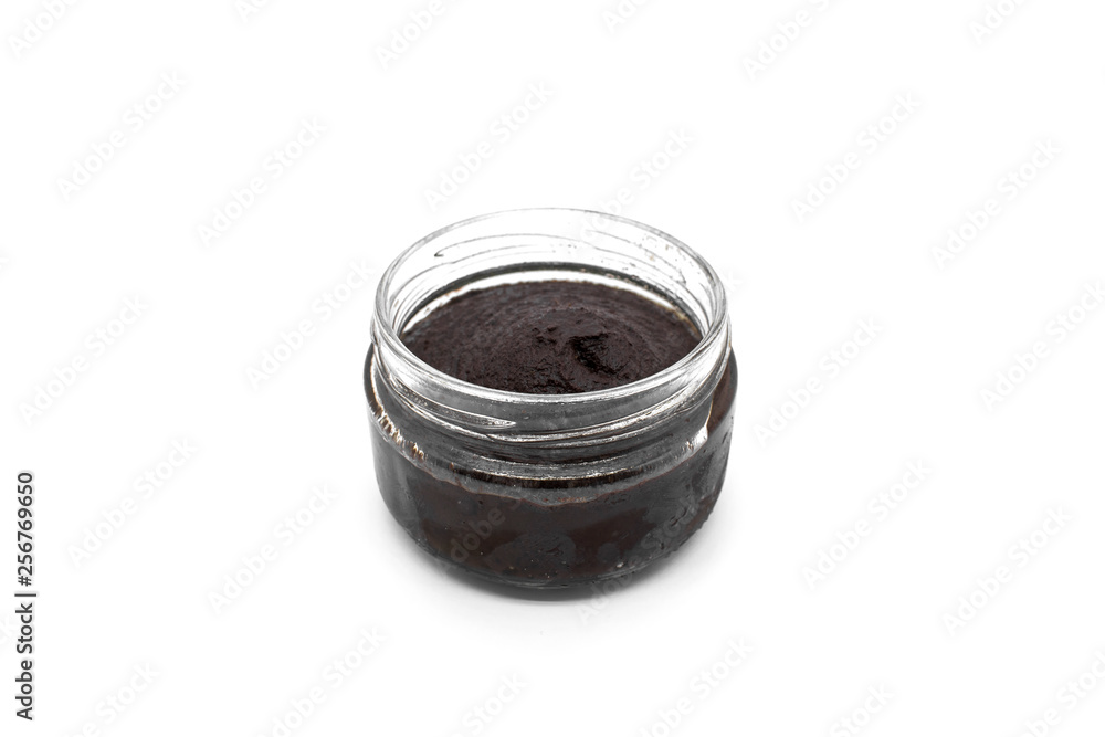 Olive pasta jar isolated on the white background Olive pasta jar isolated on the white background