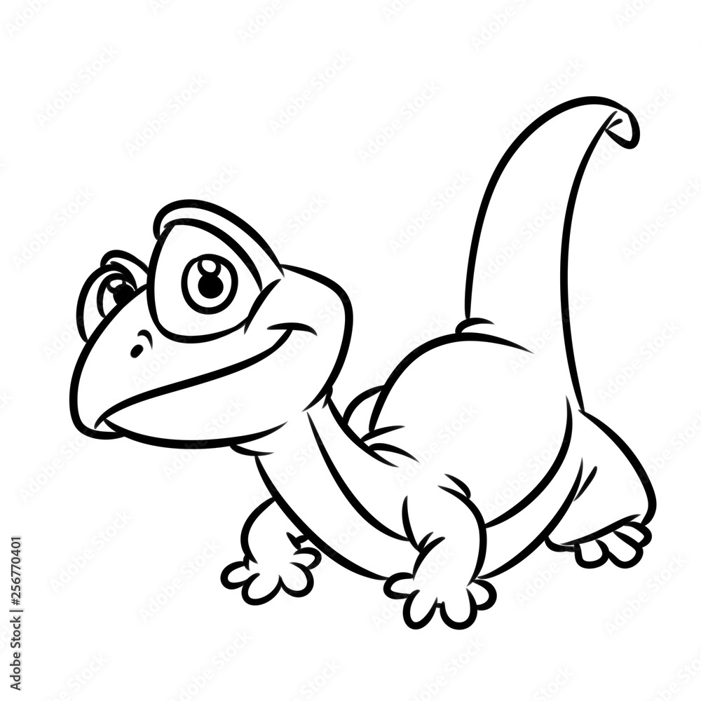Little lizard coloring page cartoon illustration isolated image Stock Illustration | Adobe Stock