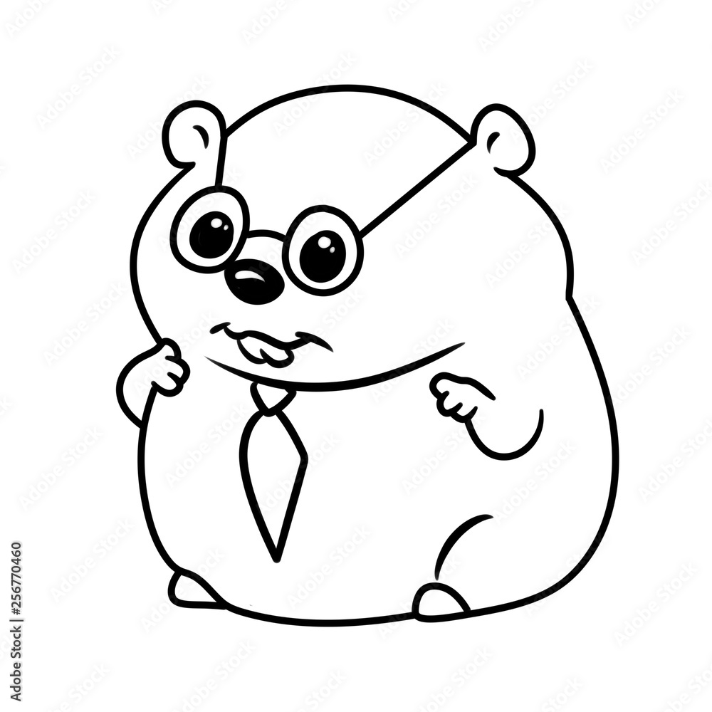 Little hamster animal character coloring page cartoon illustration isolated image Little hamster animal character coloring page cartoon illustration isolated image
