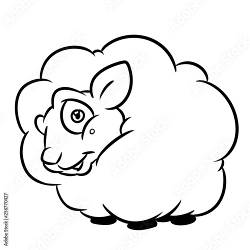 Lamb Coloring Page cartoon illustration isolated image 