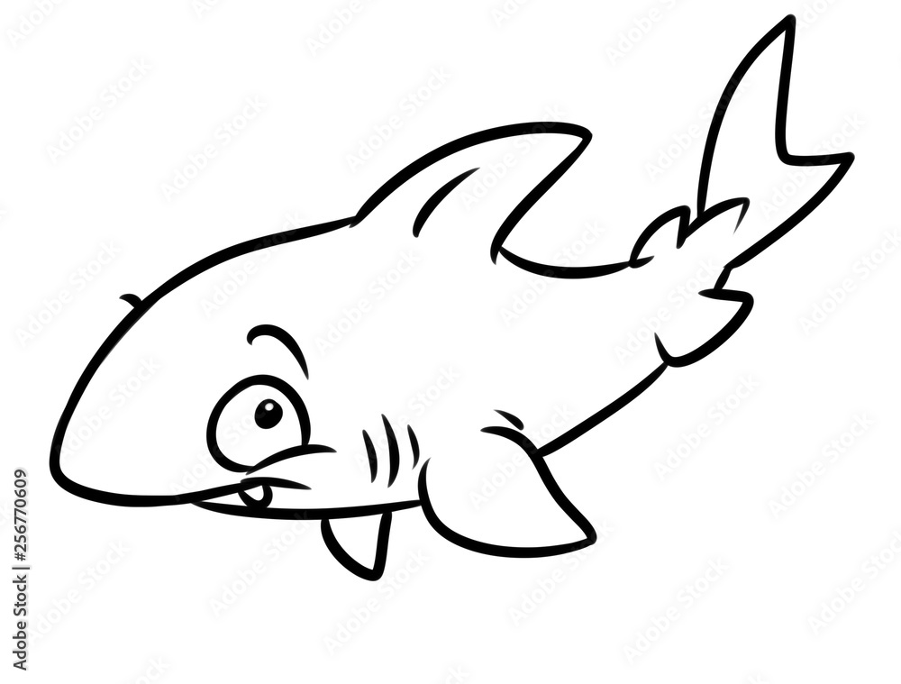 Shark fish animal character coloring page cartoon illustration isolated image Shark fish animal character coloring page cartoon illustration isolated image
