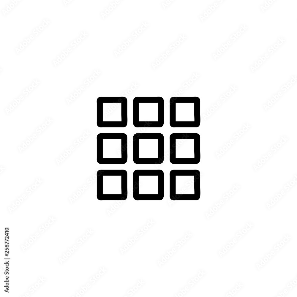 Grid view icon vector isolated on background. Trendy sweet symbol. Pixel perfect. illustration EPS 10. - Vector