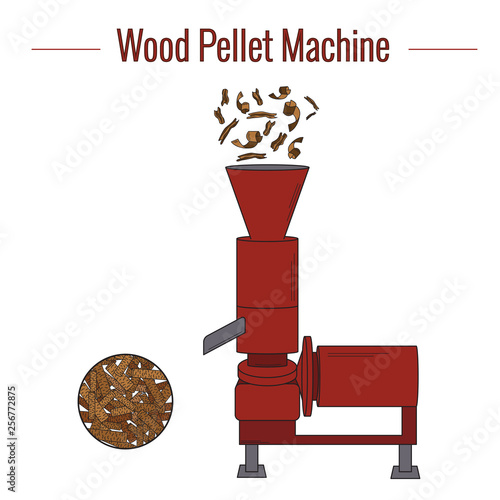 Machine for the production of wood pellets