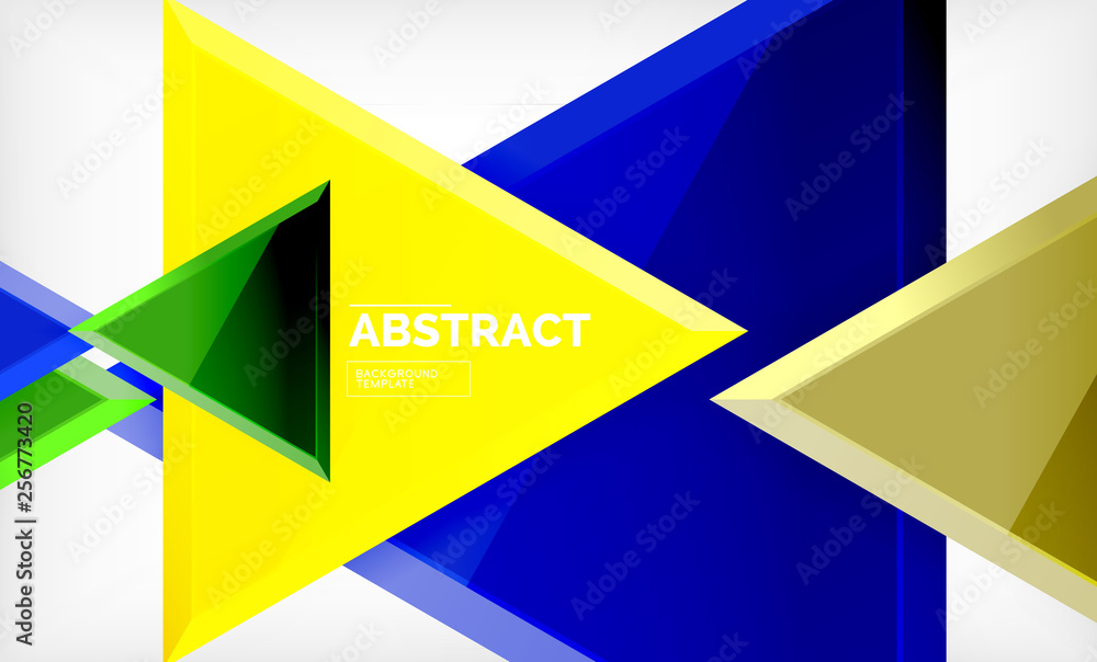 Flying triangles compostion geometric background Flying triangles compostion geometric background