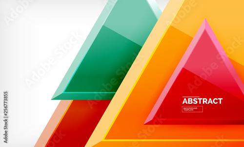 Triangular low poly background design, multicolored triangles