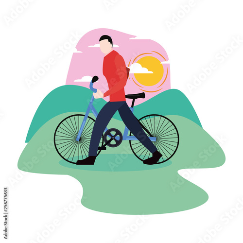 man with bicycle