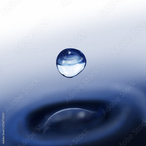 beauty water drop in blue