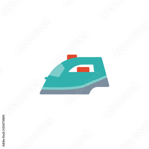 Electrical iron flat icon, vector sign, colorful pictogram isolated on white. Ironing symbol, logo illustration. Flat style design