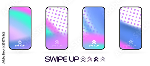 swipe up  template with abstract backdrop vector